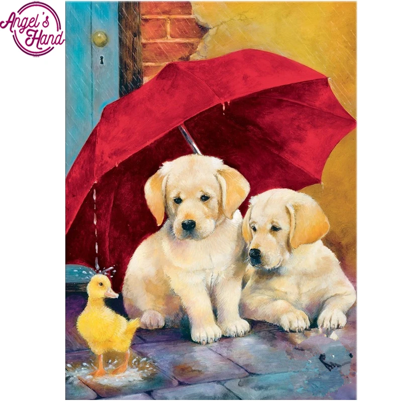 

5D Couple umbrella Diamond Painting dogs DIY Diamond Mosaic Kit Crystal Square Drill Embroidery Patterns Rhinestone Wall Arts
