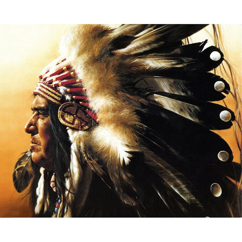 5d diy diamond embroidery Indian chiefs diamond painting Cross Stitch