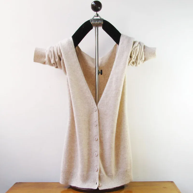 

2019 Spring Women Solid Knitted Cashmere Cardigan Sweater Large V-Neck Sexy Casual Wool Cardigan Autumn Female Long Sleeve Tops
