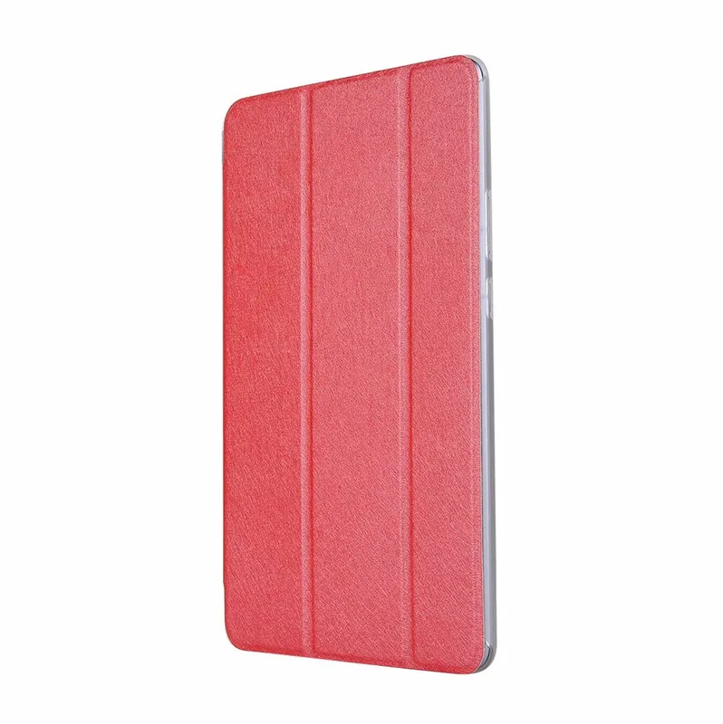 Transparent+ pu case Stand PU Leather Case for Huawei MediaPad T3 8.0 KOB-L09/KOB-W09 Honor Play Pad 2 8.0 inch Tablet Cover - Цвет: red