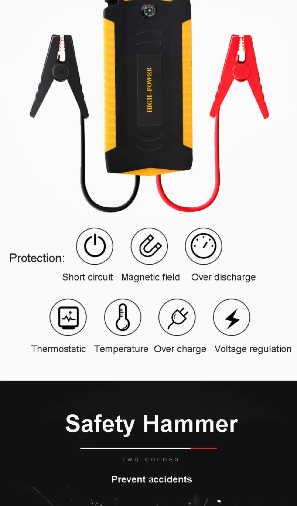 Универсальный автомобильный Jump Starter реальные 18000 мАч аварийного Мощность банк 12V 4USB 600A автомобиля Батарея стартер скачка бустер автомобиля пусковое устройство