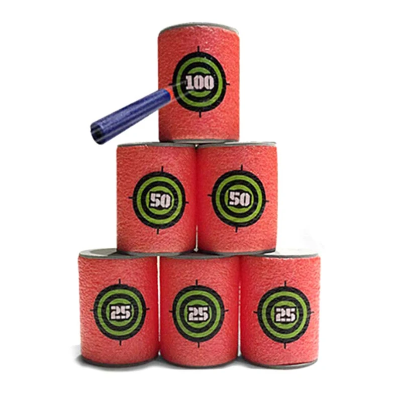 6PCS EVA Soft Bullet Targets Shot Dart Target Set For N strike Elite