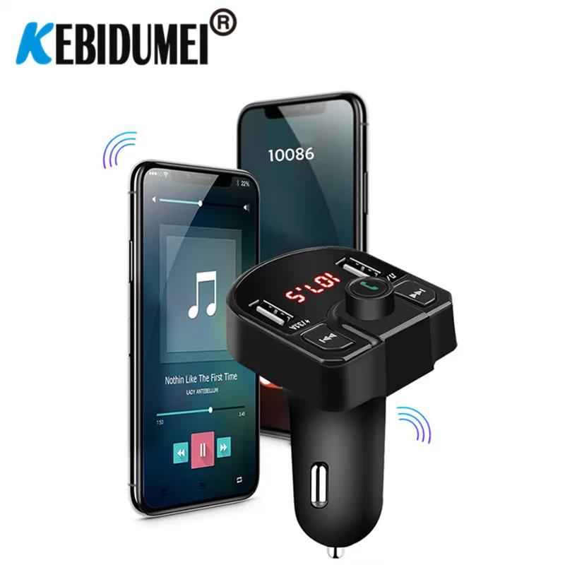 Bluetooth 4,2 MP3 плеер Handsfree автомобильный комплект fm-передатчик Поддержка TF карта U диск QC2.0 3.1A Быстрая Двойная USB Зарядка адаптер питания