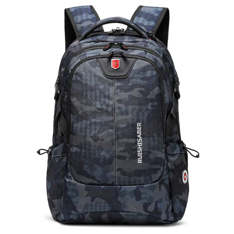 Фирменный Швейцарский водонепроницаемый мужской рюкзак, Противоугонный Внешний USB порт для зарядки 15/17 дюймов, рюкзак для ноутбука, школьные сумки, mochila - Цвет: Camouflage gray
