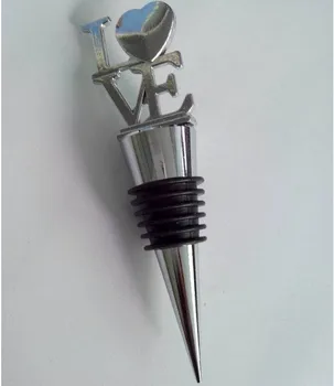 

Free shipping 100 pcs/lot Fashion New Wine Bottle Plug Stainless Steel Bottle Stopper Bridal Shower Wedding Gift