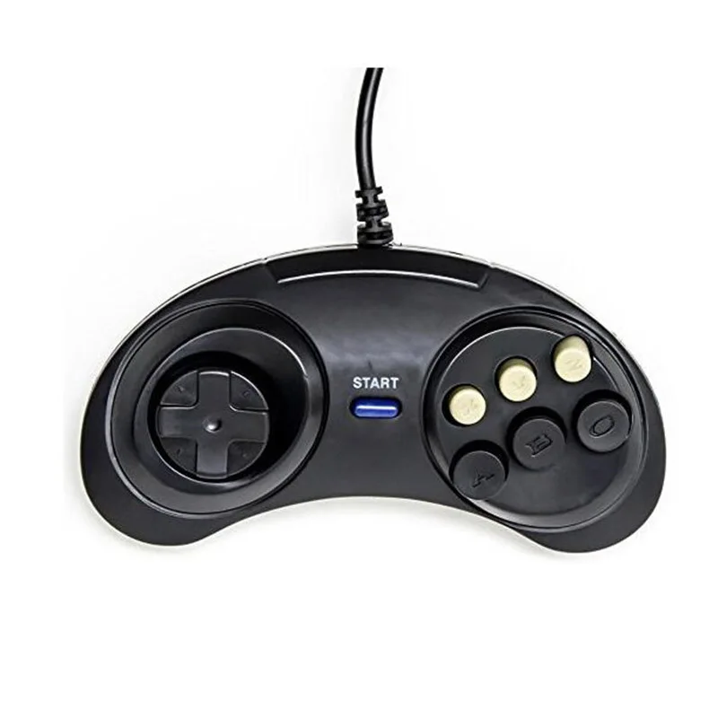 

2PCS Six Buttons Game Handle Command Pad Black Gamepad For Sega Megadrive for Mega Drive Deluxe Drive Wonder Mega Joystick