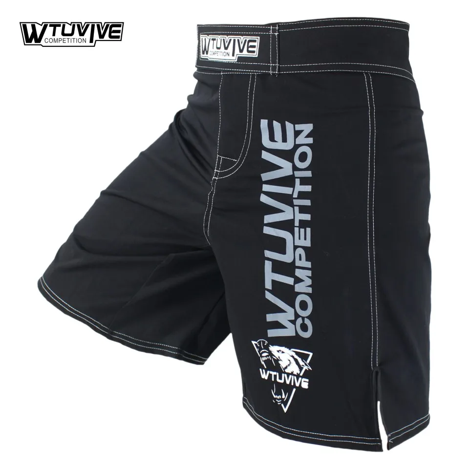 

WTUVIVE Black Mens MMA Boxing Trunks Muay Thai Fight Shorts Sanda Fight Wear Cheap Mixed Martial Arts Kickboxing tiger muay thai