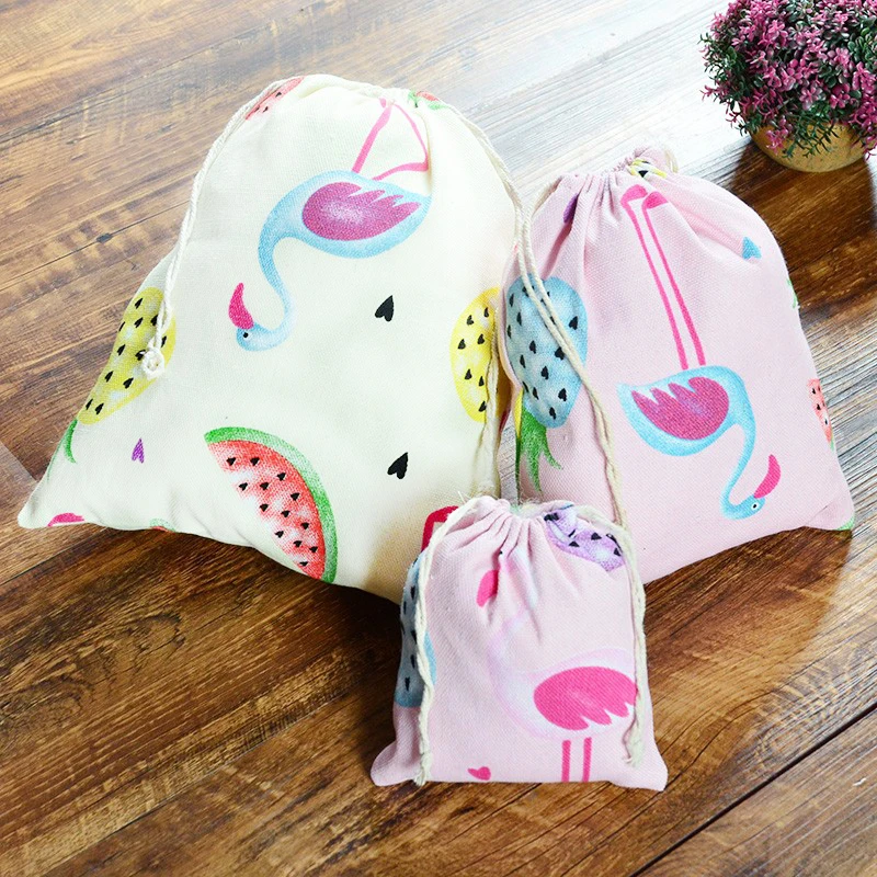 1 шт. милый Фламинго фрукты хлопковый мешок для пыли дорожная сумка для хранения одежды портативный органайзер для дома Sundry детские игрушки сумка для хранения