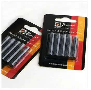 

3 sets for 15 pcs ink Pimio Fountian pen ink crtridge Black ink smooth writing office supply