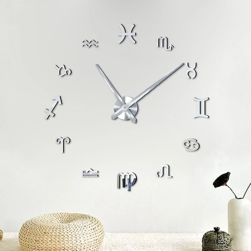 

DIY Wall Clock Sticker Modern Design 12 Constellations Big Clocks for Living Room Nordic Large Wall Watch Home Decor Silent