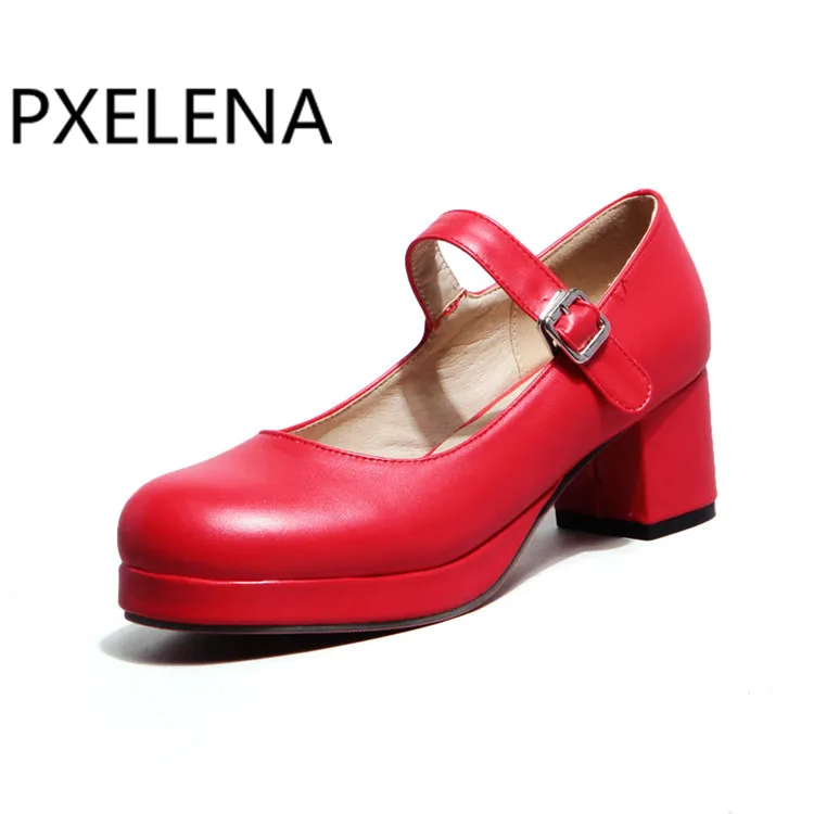 Туфли PXELENA женские на низком каблуке милые туфли лодочки черные карамельные