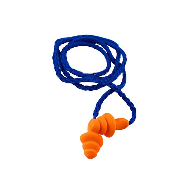 Hot Sale 10Pcs Soft Silicone Corded Ear Plugs ears Protector Reusable Hearing Protection Noise Reduction Earplugs Earmuff Sleep