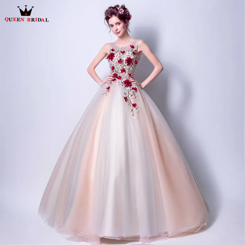 Королевские Свадебные вечерние платья, Пышное Бальное Платье, 3D Цветы, тюль, длинное женское вечернее платье, платья, новинка, vestido de festa LS81