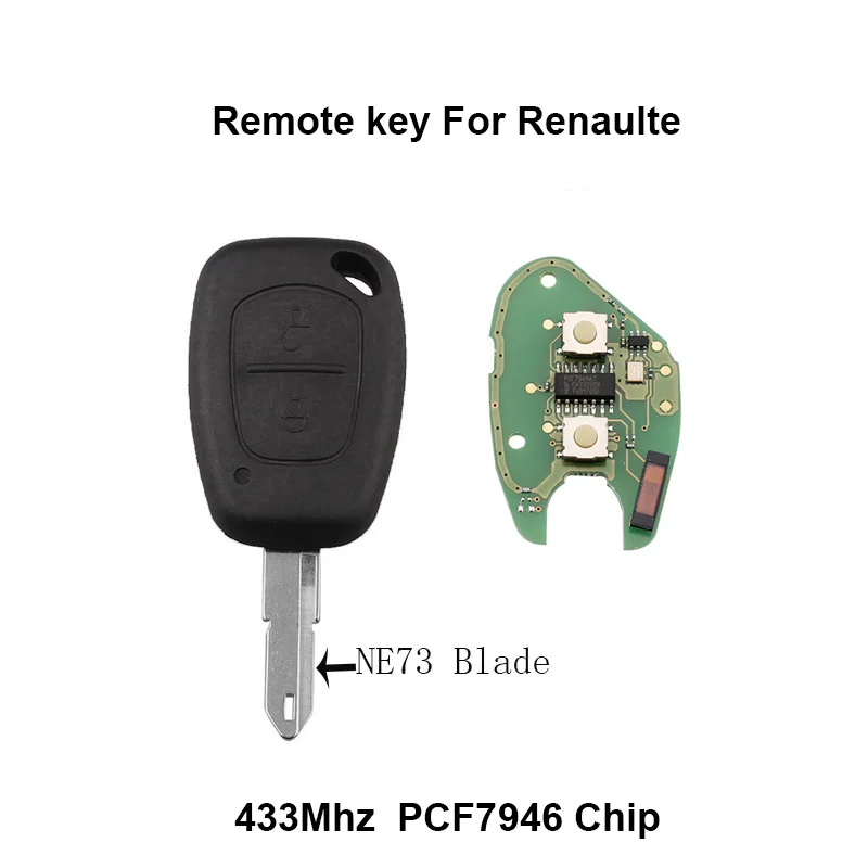 

2Buttons 433MHz Remote Key For Renault Vivaro Movano Traffic Master Transponder Chip ID46/PCF7936 Original key