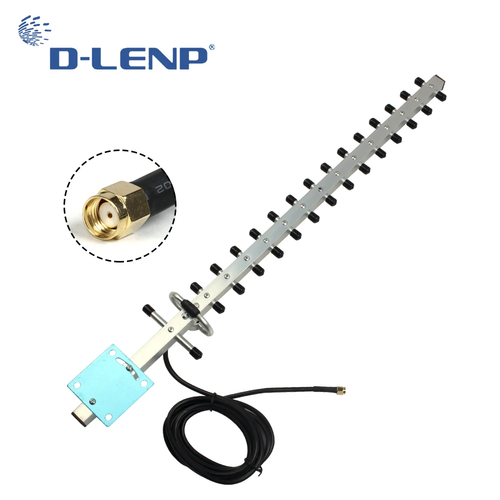 

Dlenp WiFi Antenna 2.4GHz Wireless RP-SMA Connector Universal 25dbi Wifi Antennas WLAN Router 50 Ohms Outdoor for PCI Card USB