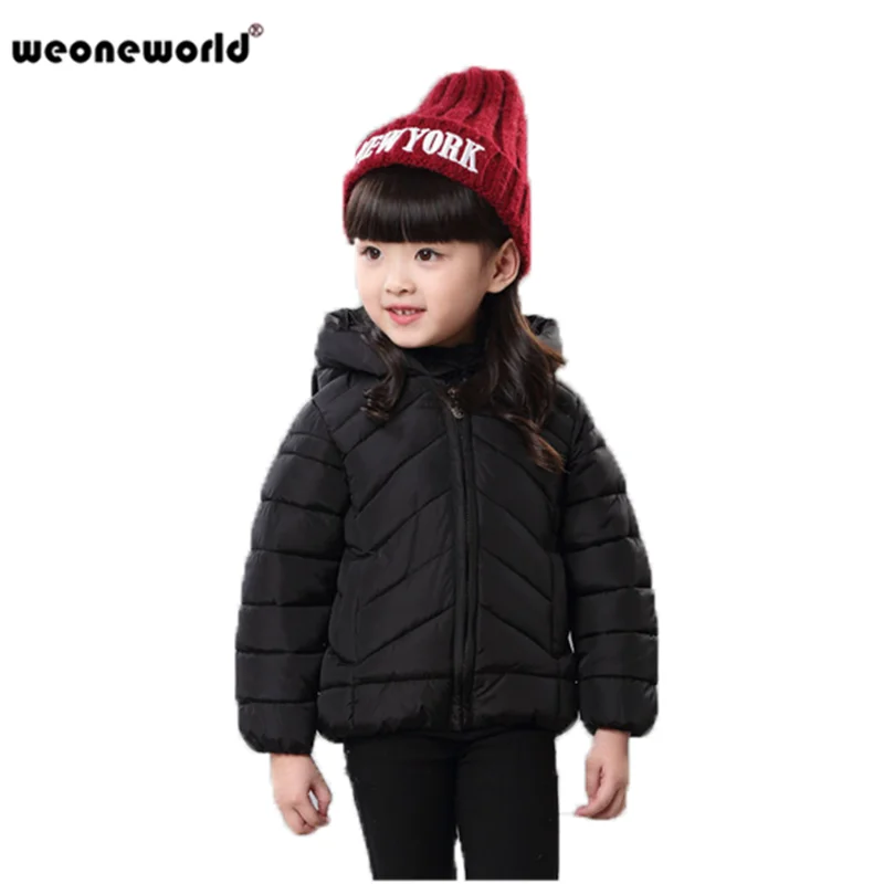 Weoneworld/Новая модная верхняя одежда зимнее теплое пальто для детей 5 цветов детские детская одежда для девочек Дети Куртки Размеры 90-120 см