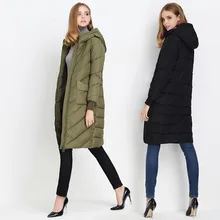 Корейский Моды С Капюшоном Женщин Army Green Куртка 2016 Средней Длины Хлопка мягкий зимняя куртка женщин Плюс Размер XXL манто femme