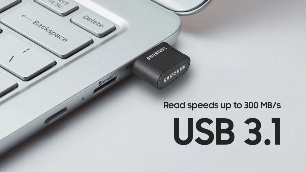 USB флеш-накопитель SAMSUNG FIT Plus 32 ГБ, 64 ГБ, 128 ГБ, 256 ГБ, флеш-накопитель USB3.1, крошечная карта памяти, запоминающее устройство, u-диск, мини флеш-накопитель