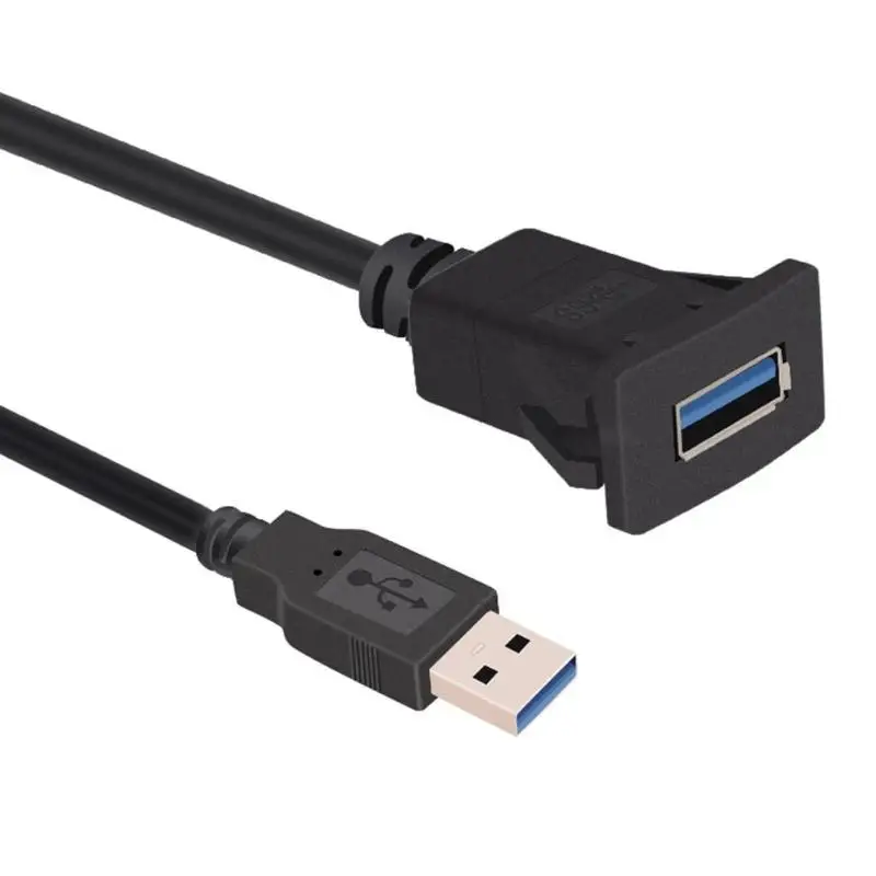 VODOOL 1 м/3.3ft один порт USB Панель кабель для скрытого монтажа USB3.0 штекер USB3.0 Женский автомобильный монтажный кабель-удлинитель