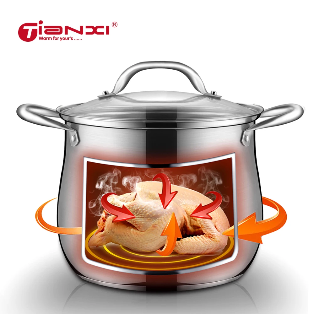 5.5 L/7 L/9 L/12L Stock Pots Soup Cookware Thick 304 Stainless Steel