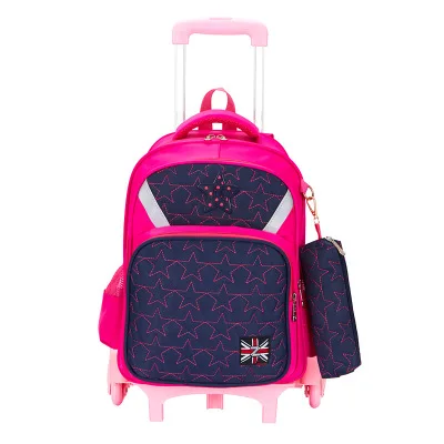 Съемный чемодан для детей 6-12 лет, чехол-карандаш, школьная сумка с героями мультфильмов, студенческий костюм с колесами, чехол, Детский рюкзак для путешествий - Цвет: 2 wheels