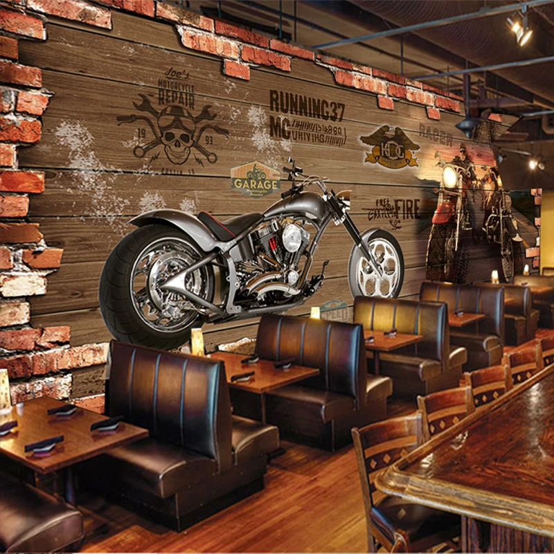 Us 2199 45 Di Scontocustom 3d Foto Carta Da Parati Moto Depoca Nostalgico Muro Di Mattoni Sfondo Decorazione Per Living Room Bar Ktv Murales In