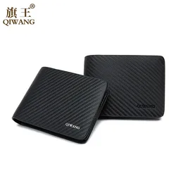 Qi Wang Men Wallet for Man Cow Genuine Leather Carbon Pattern Luxury Leather Thin Wallet Male Slim Wallet Man Card purse for men Qi Wang Men Wallet for Man Cow Genuine Leather Carbon Pattern Luxury Leather Thin Wallet Male Slim Wallet Man Card purse for men