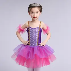 Детская Балетные Костюмы Одежда для детей современный танец пачка балерины фиолетовое платье праздничное платье принцессы для девочек
