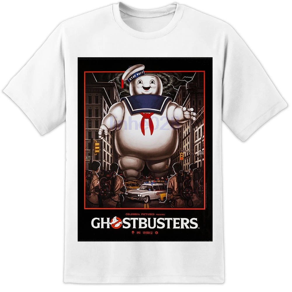Mens Retro Ghostbusters Stay Puft Movie Poster T Shirt (S - 3XL) Vintage Slimer Short Sleeves New Fashion T-Shirt Men Clothing Mens Retro Ghostbusters Stay Puft Movie Poster T Shirt (S - 3XL) Vintage Slimer Short Sleeves New Fashion T-Shirt Men Clothing