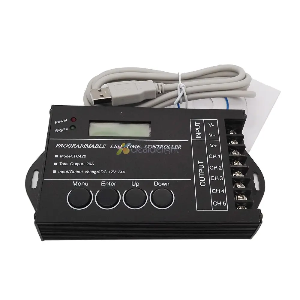 Led time controller DC12 24V 20A 5 Channel output computer programmable