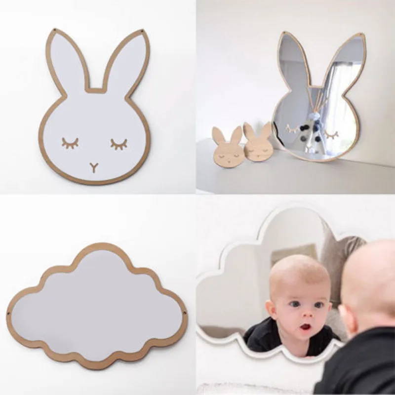 

Cute Wall Decor Mirror For Baby Room Kid's Bedroom Decoration Bunny Wall Mirror Wall Stickers