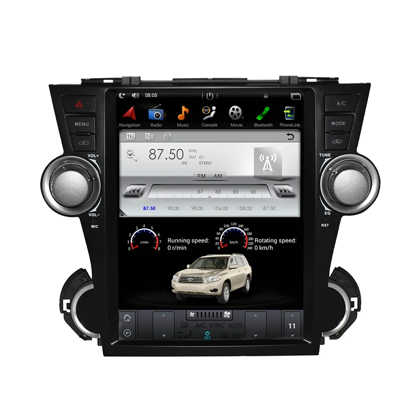 Cheap Android 2G RAM For Toyota Highlander 2008~2013 Car Radio Audio Video Multimedia DVD Player WIFI GPS Navi Navigation 1