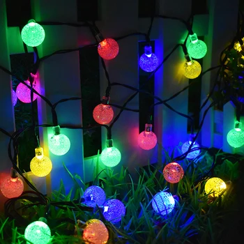 

30 LED Solar String Lights Outdoor Crystal Ball Lighting for Christmas Trees, Garden, Patio, Wedding and Holiday Decorations