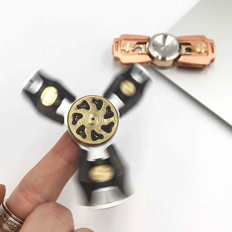 

2017 New EDC Tri-Spinner Fidget Toys Pattern Hand Spinner Metal Fidget Spinner and ADHD Adults Children Educational Toys