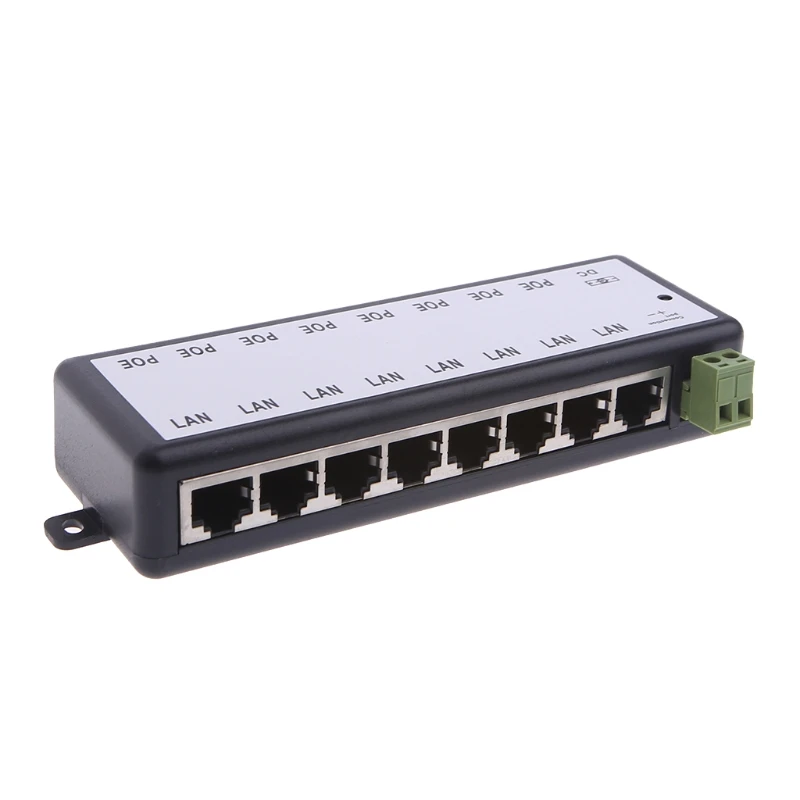 8 порт PoE инжектор для видеонаблюдения ip-камеры питания через Ethernet адаптер Поддержка прямых поставок