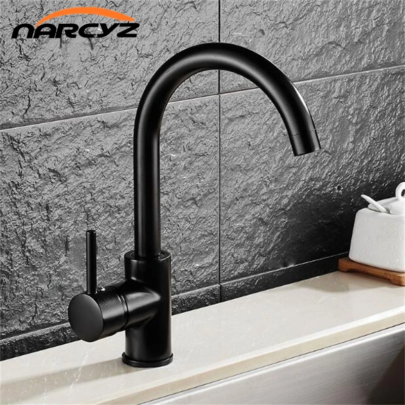 Kitchen Faucets Black Color Rotating Copper Crane Kitchen Sink Faucet Hot And Cold Water Vegetables Kitchen Mixer Tap XT-72