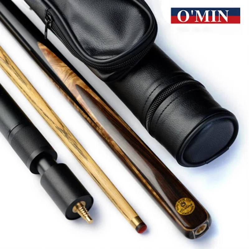 

O'MIN New All Handmade 3/4 Piece Snooker Cue Kit with Case with Extension 9.8mm Tip Snooker Stick Billiard Snooker Kit Stick