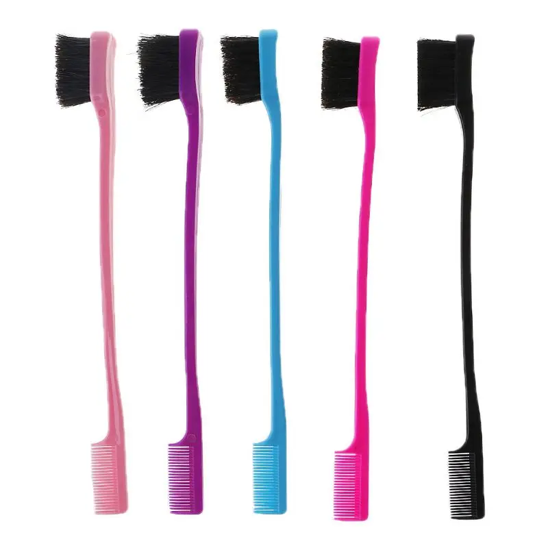

Double Head Eyebrow Lash Brush Hair Dye Hairdressing Grooming Multi-functional Comb Soft Bristles Styling Tool