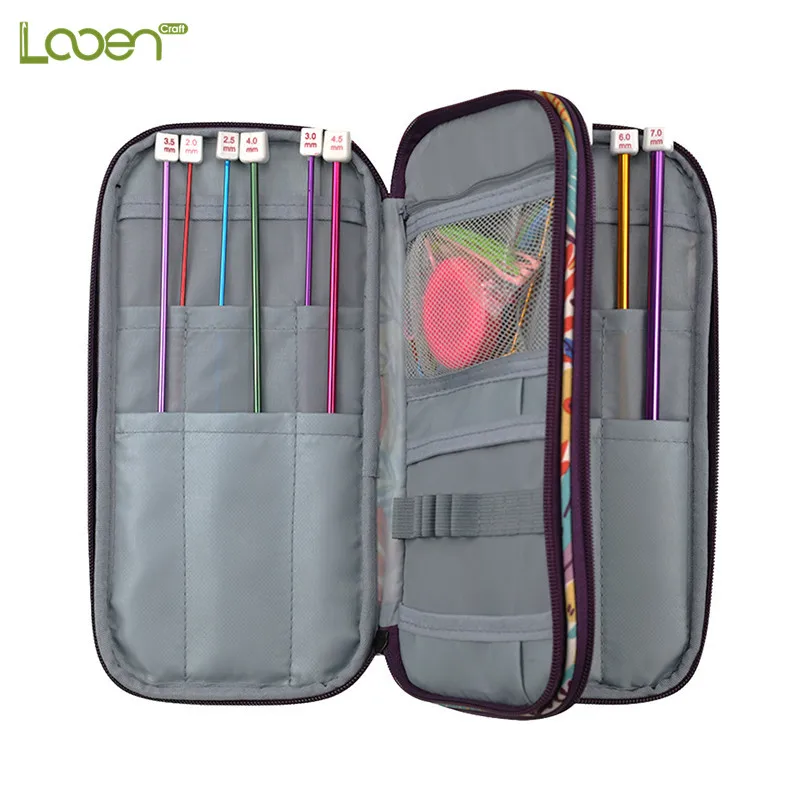 

Looen Empty Crochet Hook Bag Storage Pouch Knitting Kit Case Organizer Bag For Sewing Crochet Needles Scissors Accessory Case