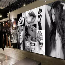 Custom mural professional production background wall cloth decorative painting - black and white sexy beauty background wall Custom mural professional production background wall cloth decorative painting - black and white sexy beauty background wall