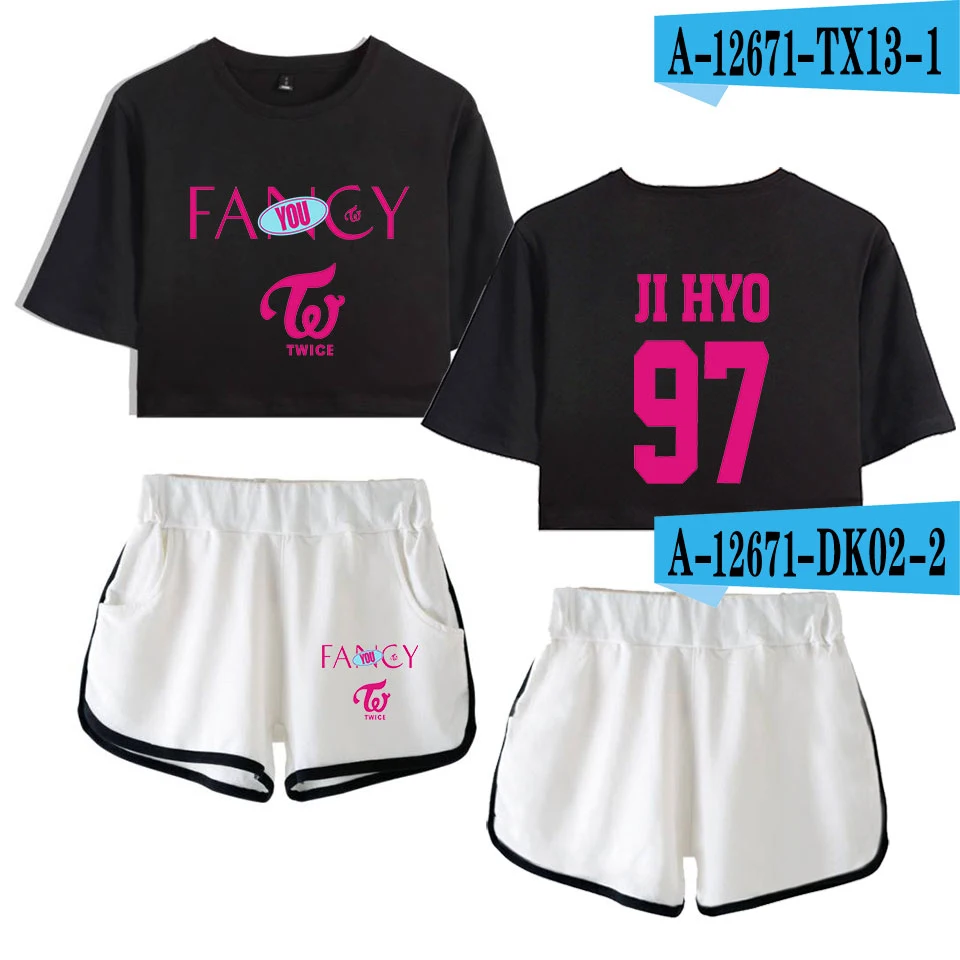 Twice Fancy You Crop Top Shorts Set Models Twice Fancy You Crop Top Shorts Set Models