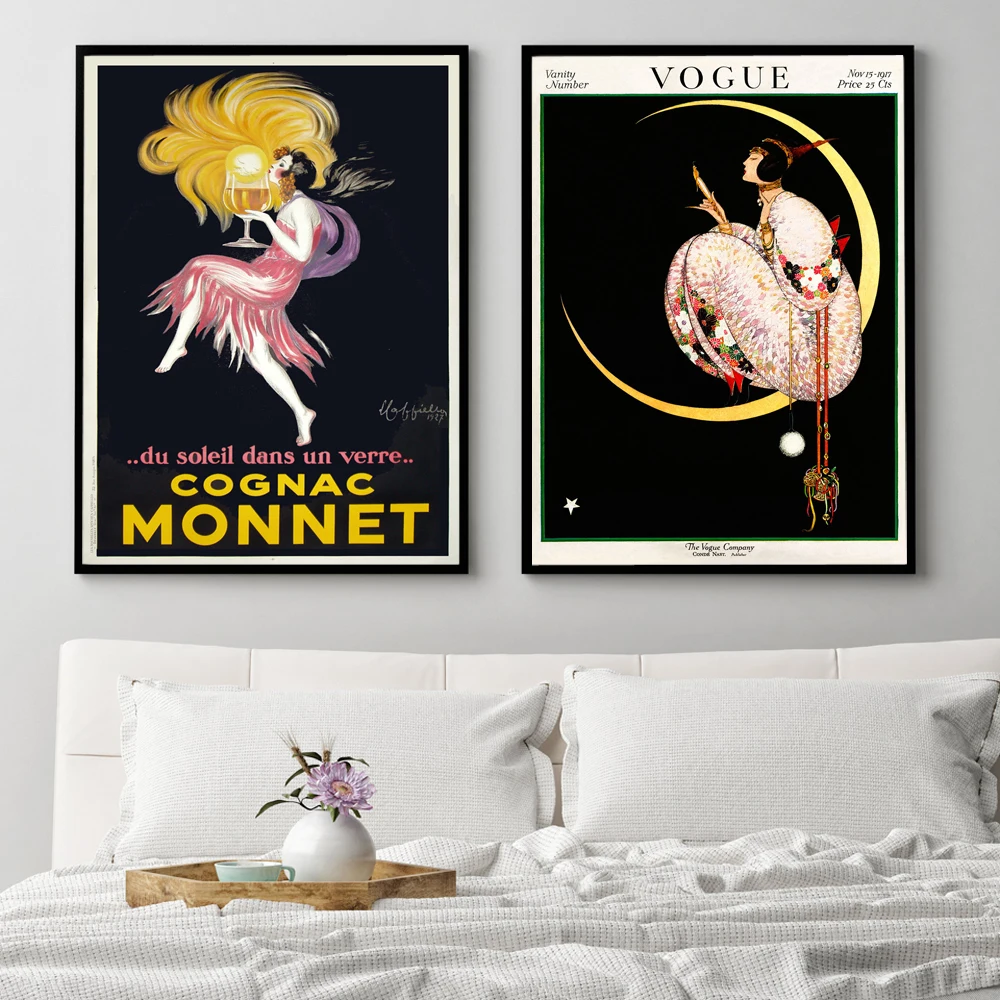 

Nordic Canvas Prints Poster Quotes VOGUE Magazine Cover Pictures Wall Art Modular Bedside Background Painting Home Decoration