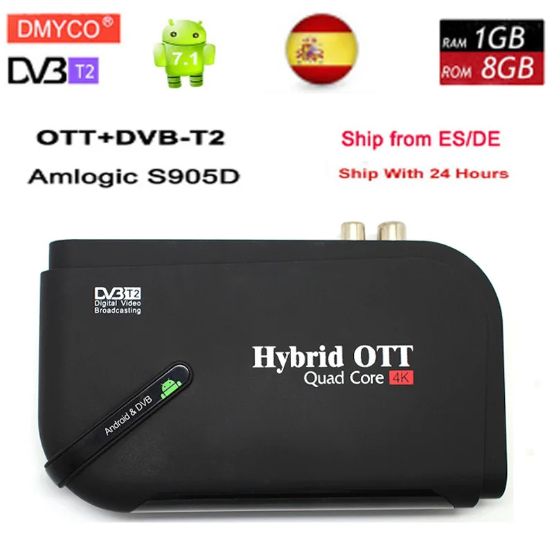 

New arrival Android 7.1 tv box Amlogic Quad Core OTT/DVB-T2 Bluetooth 4.0 dvb-t2 TV DVB-T2 Satellite Receiver 4K Display TV box