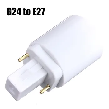 

Jiguoor White ABS led G24 to E27 Socket Base Halogen CFL Light Lamp adapter converter bulb holder adapter