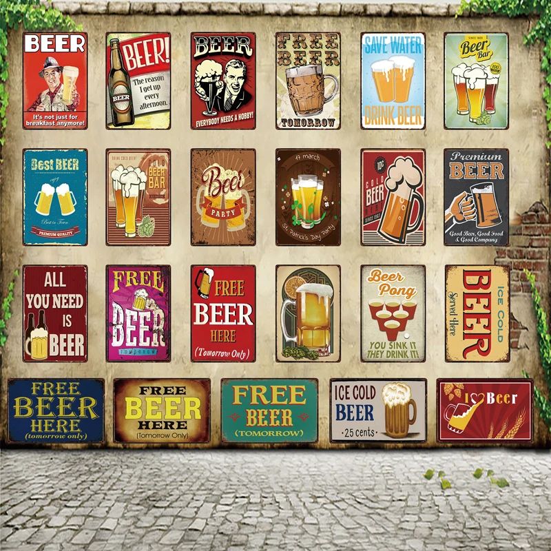 

[ WellCraft ] Free Beer Tomorrow All You Need Is Beer Served Here Metal Sign Posters art Vintage Mural Painting Custom Decor WW5