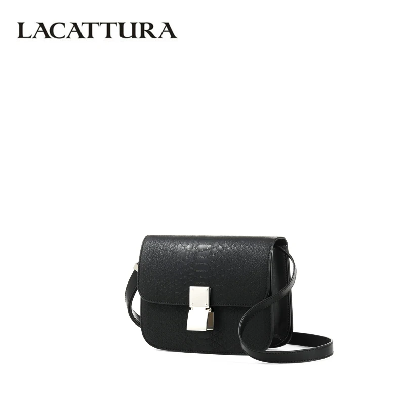 

LACATTURA 2019 Spring New Fashion Women Shoulder Bag Flap Designer Handbags Clutch Bag Ladies Messenger Bags With Metal Buckle