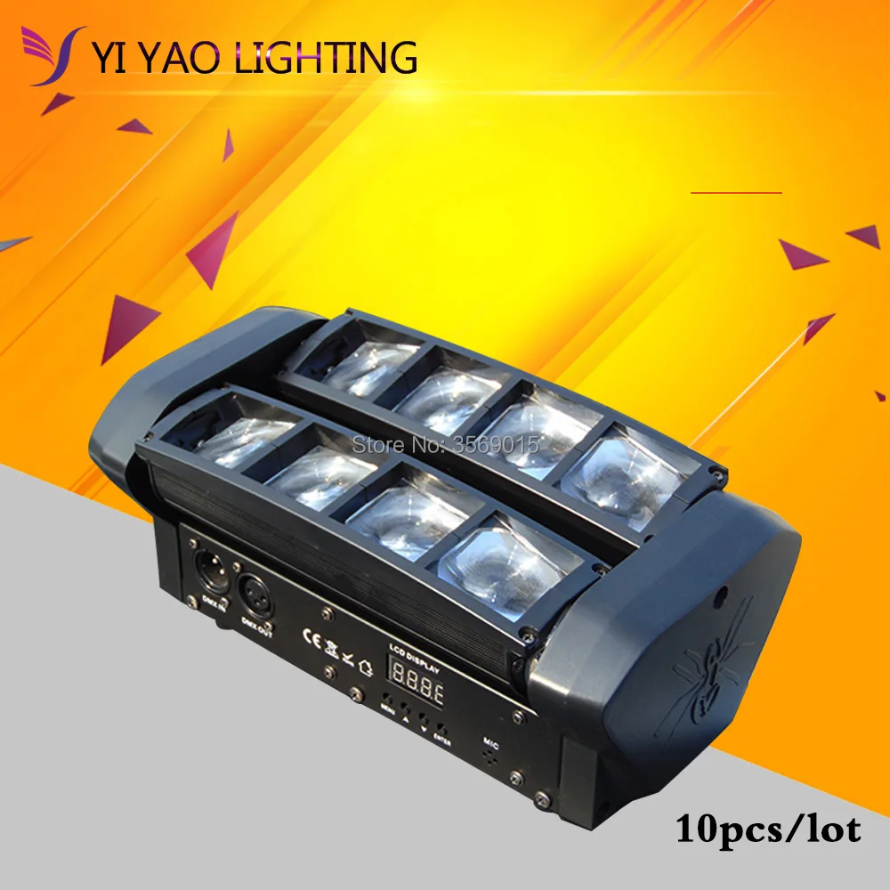 

10pcs/lot high quanlity led spider rgbw beam 8x6w moving head light DMX512 for dj