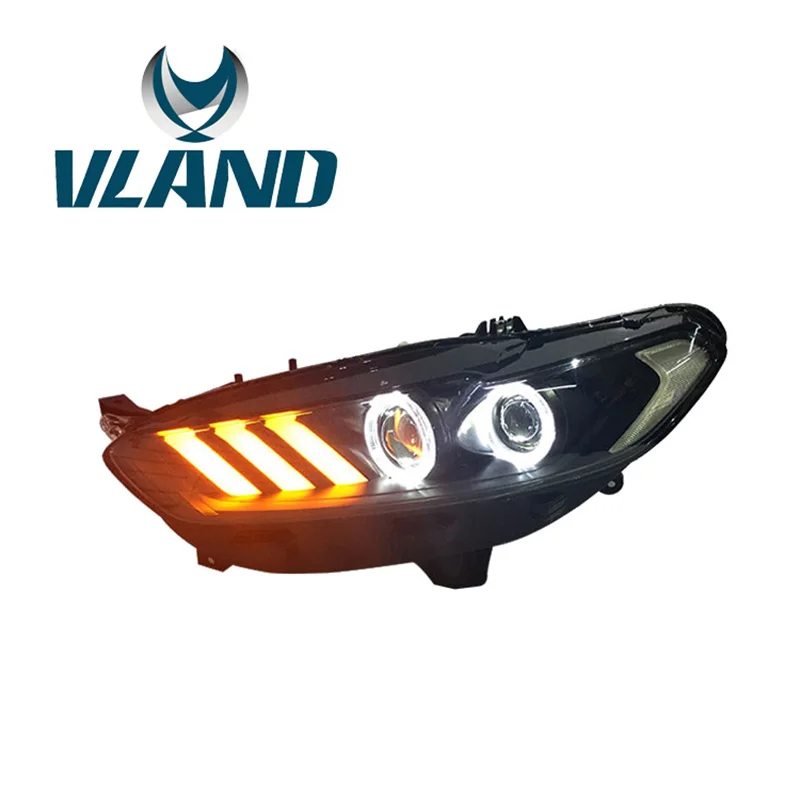 

VLAND Auto Head Lamp For Fusion Headlight 2014 2015 2016 For Mondeo LED Head Light With DRL H7 Xenon Lens Plug And Play Design