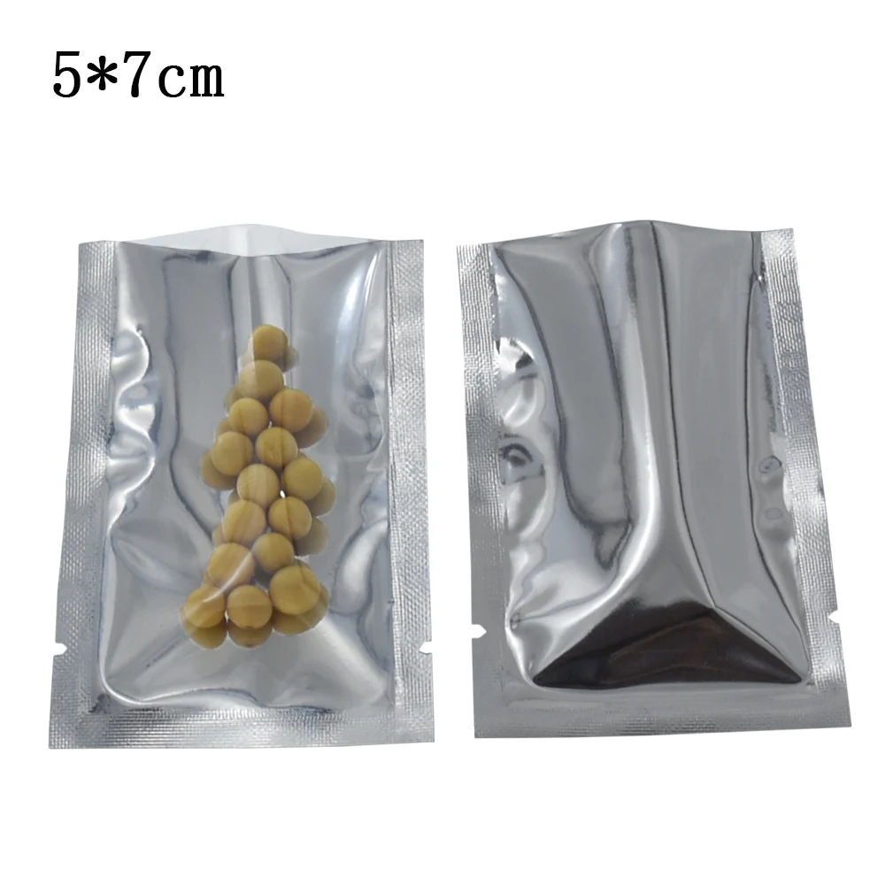 

1000Pcs Open Top Clear Aluminum Foil Packaging Bags Heat Sealing Food Storage Packing Pouches Mylar Beans Package Bags
