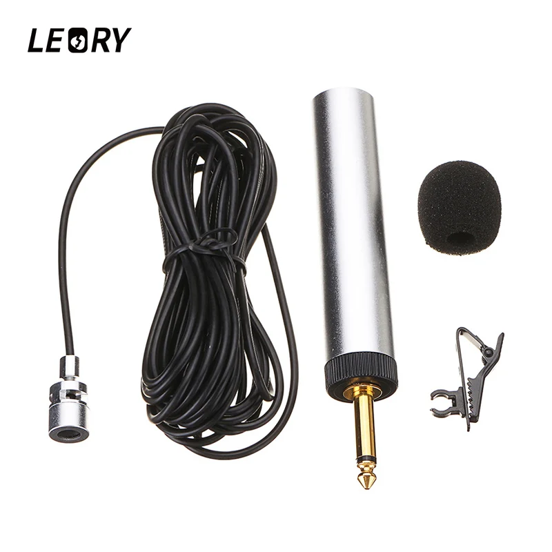 

LEORY Lapel Lavalier Microphone Mini Violin Guitar Clip-on Lapel Condenser Microphones Mic For Trumpet Musical Instrument